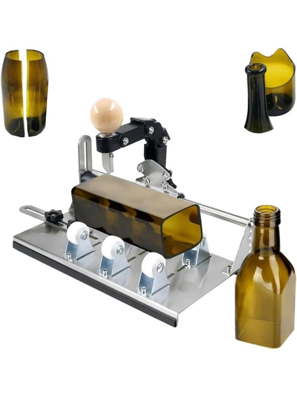 Premium Glass Bottle Cutter Kit - DIY Wine, Beer & Liquor Cutting Tool with Oil